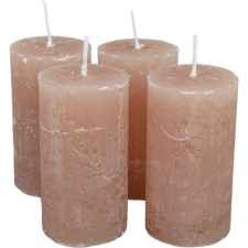  Rusztikus henger gyertya 40x75mm sötét bézs 4db/csom (db ár) gyertya