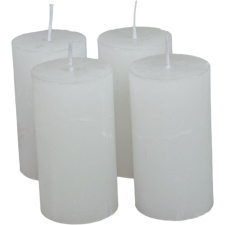 Rusztikus henger gyertya 50x90mm fehér 4db/csom (db ár) gyertya