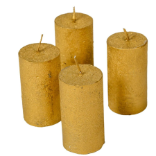 Rusztikus metál henger 40x75mm arany 4db/csom (db ár) gyertya