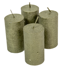  Rusztikus metál henger 40x75mm oliva 4db/csom (db ár) gyertya
