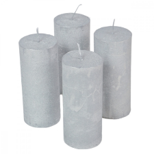  Rusztikus metál henger 50x120mm ezüst 4db/csom (db ár) gyertya