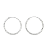  S925 Ezüst Csillogó Karika Fülbevaló - 25 mm