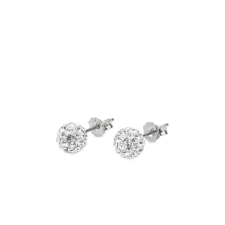  S925 Ezüst Gömb Fülbevaló Fehér Swarovski® Kövekkel fülbevaló