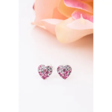  S925 Ezüstből Készült Szívecske Alakú Rózsaszín Swarovski Köves Fülbevaló fülbevaló
