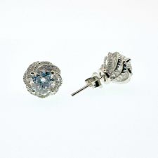 S925 Rózsa fülbevaló - Moissanite fülbevaló