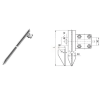 S&amp;G Tűzihorganyzott „T” profilú Földelőrúd kapoccsal "ZT 1,0 T", 1000mm