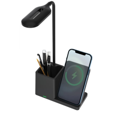 S-Link SL-M9054 Asztali lámpa Wireless töltő 10W fekete világítás