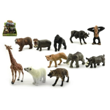 Safari állatkert állatfigurák, vegyes 10 cm, 12 db-os készlet játékfigura