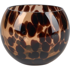  Safari Lodge mécsestartó üveg 9,5 cm x 13 cm átmérő barna gyertyatartó