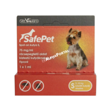 SafePet SafePet 75 mg/1 ml spot-on kutya S 2-10 kg kutyafelszerelés