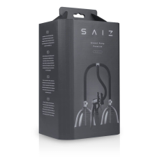 SAIZ Saiz Premium - dupla mellpumpa - kicsi (áttetsző-fekete) szexjáték