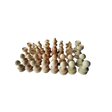 Sakkfigura sakk bábu készlet talp átmérője 2.4 cm natúr festetlen DIY társasjáték