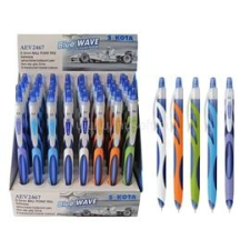 Sakota Blue Wave nyomógombos vegyes színű golyóstoll (AEV2467) toll