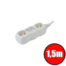 SAL Hálózati Elosztó 4DIN 1,5m White hosszabbító, elosztó