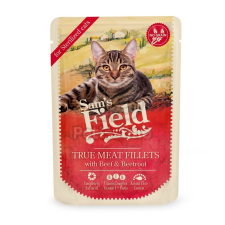Sam's Field Sam's Field True Meat Fillets for sterilized cats - Beef & Beetroot 24 x 85 g macskaeledel