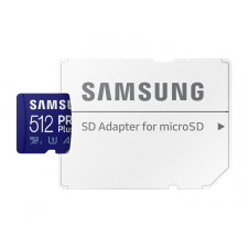Samsung 512GB microSDXC Pro Plus Class10 U3 A2 V30 + adapterrel memóriakártya