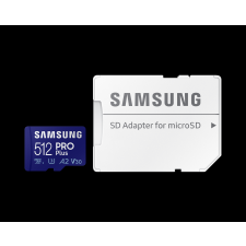 Samsung 512GB PRO Plus (2021) microSDXC UHS-I CL10 memóriakártya + Adapter memóriakártya