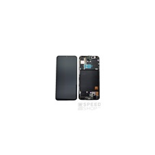 Samsung A405 Galaxy A40 kompatibilis LCD modul kerettel, OEM jellegű, fekete mobiltelefon, tablet alkatrész