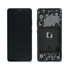  Samsung A516 Galaxy A51 5G fekete gyári LCD+érintőpanel kerettel mobiltelefon, tablet alkatrész