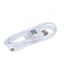 Samsung Adatkábel, Samsung, MicroUSB, gyári, fehér kábel és adapter