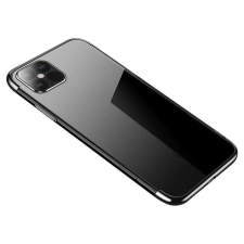 Samsung Átlátszó tok TPU gél tok fém kerettel Samsung Galaxy S22 Ultra fekete tok és táska