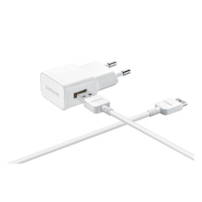 Samsung EP-TA10EWE hálózati töltő adapter + ET-DQ11 microUSB 3.0 kábel, 5V/2A, fehér, gyári csomagolás nélkül mobiltelefon kellék