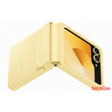 Samsung Flip 6 bőr hátlap, Sárga tok és táska