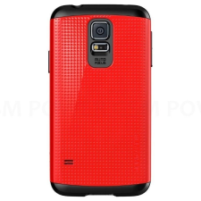 Samsung G900F Galaxy S5 Piros Armor Pöttyös Kemény Hátlap Tok tok és táska