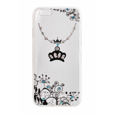 Samsung G955 Galaxy S8+, Szilikon tok, Strasszköves (Koronás), fekete tok és táska