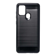 Samsung Galaxy A21s szilikon tok, fekete, SM-A217, Carbon fiber tok és táska