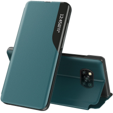  Samsung Galaxy A51 SM-A515F, Oldalra nyíló tok, stand, hívás mutatóval, Wooze FashionBook, zöld tok és táska