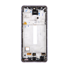 Samsung Galaxy A52 LTE/5G kompatibilis LCD modul kerettel, OEM jellegű, király lila mobiltelefon, tablet alkatrész
