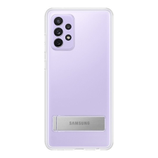 Samsung Galaxy A72 / A72 5G SM-A725F / A726B, Műanyag hátlap védőtok, dupla rétegű, gumírozott, kitámasztóval, átlátszó, gyári tok és táska