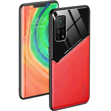  Samsung Galaxy M13 4G SM-M135F, Szilikon tok, bőr és plexi hátlap, közepesen ütésálló, mágneses tartóval kompatibilis, Wooze Texture, piros (122530) tok és táska