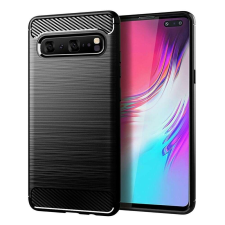 Samsung Galaxy S10 szilikon tok, hátlaptok, telefon tok, carbon, karbon mintás, fekete tok és táska