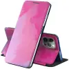  Samsung Galaxy S20 Ultra 5G SM-G988, Oldalra nyíló tok, stand, festék minta, Wooze Flashy Colors, színes/rózsaszín