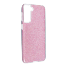 Samsung Galaxy S21 Plus 5G szilikon tok, csillámos, hátlap tok, SM-G996, pink tok és táska