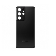 Samsung Galaxy S21 Ultra gyári készülék hátlap, bontott, kamera lencsével, fekete, SM-G998 tok és táska