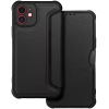  Samsung Galaxy S25 SM-S931, Oldalra nyíló tok, légpárnás sarok, bőrhatású, karbon minta, Razor Book,