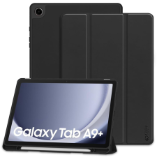  Samsung Galaxy Tab A9 Plus (11.0) SM-X210 / X215 / X216B, mappa tok, közepesen ütésálló, érintőceruza tartóval, Trifold, TP SC Pen, fekete tablet tok