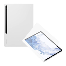 Samsung Galaxy Tab S7 Plus 12.4 / Tab S7 FE 12.4 / Tab S8 Plus 12.4, mappa tok, átlátszó előlap, érintőceruza tartó, Note View Cover, fehér, gyári tablet tok