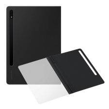 Samsung Galaxy Tab S7 Plus 12.4 / Tab S7 FE 12.4 / Tab S8 Plus 12.4, mappa tok, átlátszó előlap, érintőceruza tartó, Note View Cover, fekete, gyári tablet tok