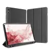  Samsung Galaxy Tab S9 11,0" Tablettok (SM-X710,SM-X716) - DUX DUCIS DOMO fekete ütésálló tok, ceruza tartóval