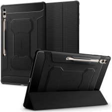  Samsung Galaxy Tab S9 Ultra 14.6 SM-X910 / X916B, mappa tok, közepesen ütésálló, Spigen Rugged Armor Pro, fekete tablet tok
