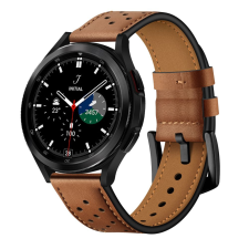  Samsung Galaxy Watch6 / Watch6 Classic okosóra szíj - TECH-PROTECT Leather barna bőr szíj (20 mm szíj szélesség) okosóra kellék