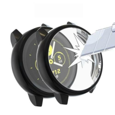 SAMSUNG Galaxy Watch Active (SM-R500), Okosóra szilikon védőtok, előlapvédős, Fekete okosóra kellék
