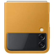 Samsung Galaxy Z Flip 3 Hülle - Echtleder - Samsung Backcover - Gelb tok és táska