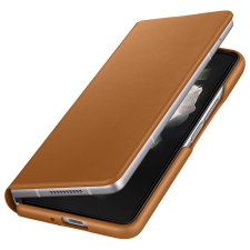 Samsung Galaxy Z Fold3 kihajtható bőrtok - barna tok és táska