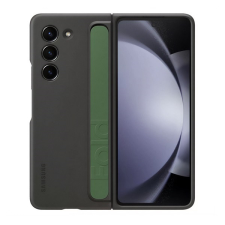 Samsung Galaxy Z Fold5 SM-F946B, Szilikon tok, matt, beépített szíj, sötétszürke, gyári tok és táska