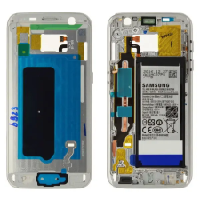 Samsung GH82-13348A Gyári Samsung Galaxy S7 Ezüst középső keret akkumulátorral, ezüst mobiltelefon, tablet alkatrész